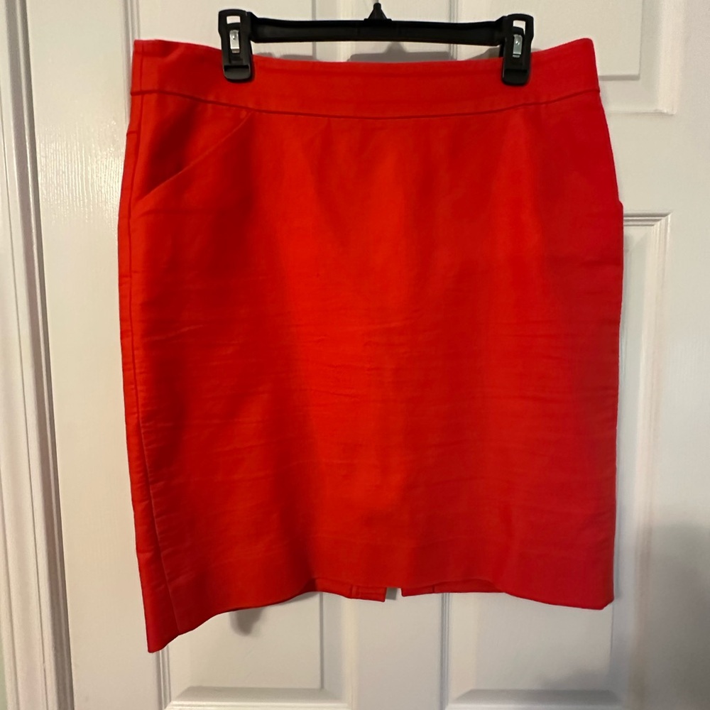 J. Crew Vibrant Red Pencil Skirt